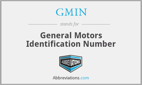 GMIN - General Motors Identification Number