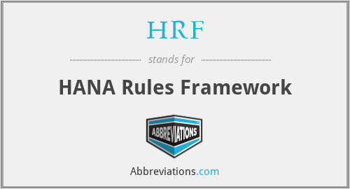 HRF - HANA Rules Framework