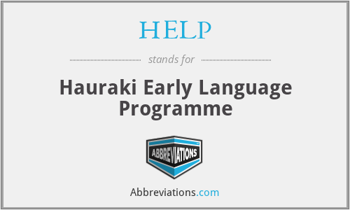 HELP - Hauraki Early Language Programme