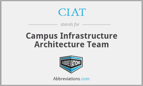 CIAT - Campus Infrastructure Architecture Team