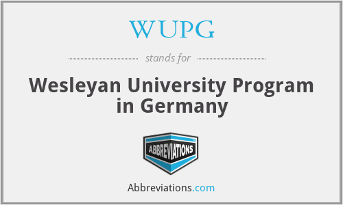 WUPG - Wesleyan University Program in Germany