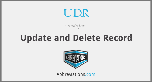 UDR - Update and Delete Record