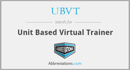 UBVT - Unit Based Virtual Trainer