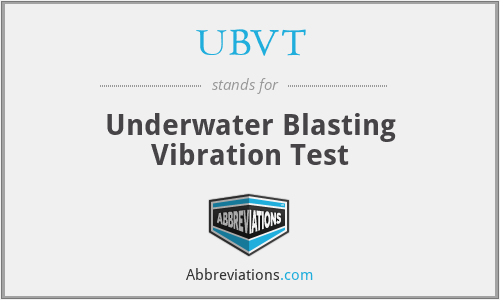 UBVT - Underwater Blasting Vibration Test