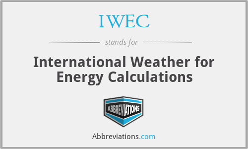 IWEC - International Weather for Energy Calculations