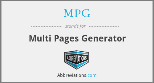 MPG - Multi Pages Generator
