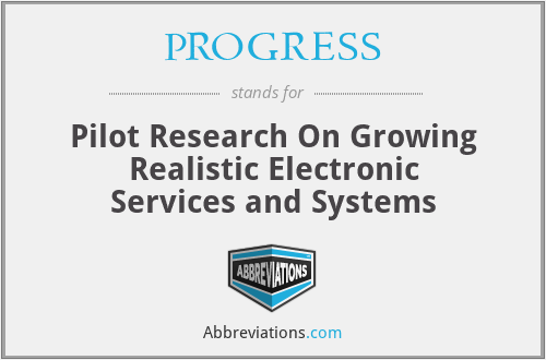 PROGRESS - Pilot Research On Growing Realistic Electronic Services and Systems