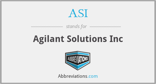 ASI - Agilant Solutions Inc