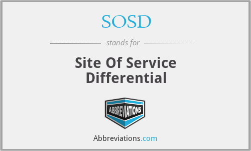 SOSD - Site Of Service Differential