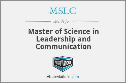 MSLC - Master of Science in Leadership and Communication