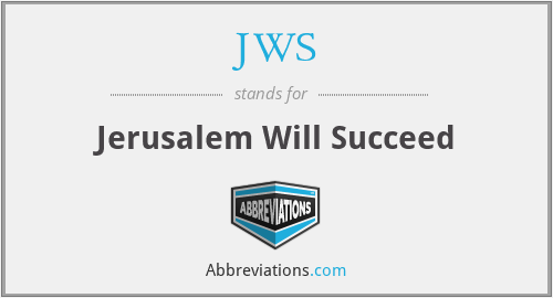 JWS - Jerusalem Will Succeed