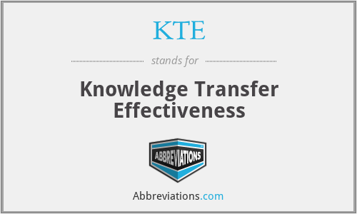 KTE - Knowledge Transfer Effectiveness