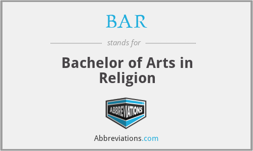 BAR - Bachelor of Arts in Religion