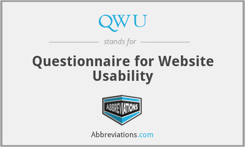 QWU - Questionnaire for Website Usability