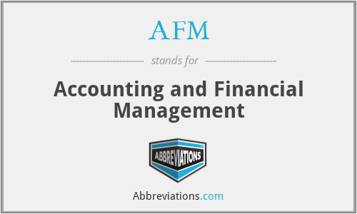 AFM - Accounting and Financial Management