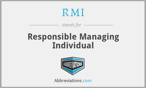 RMI - Responsible Managing Individual