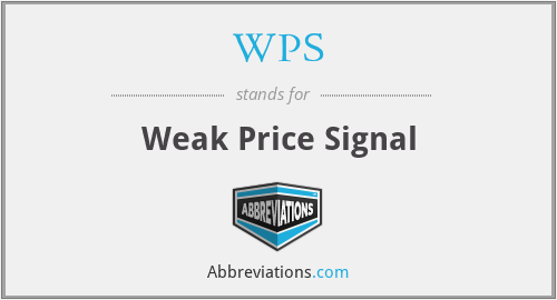 WPS - Weak Price Signal