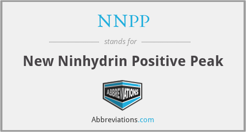 NNPP - New Ninhydrin Positive Peak
