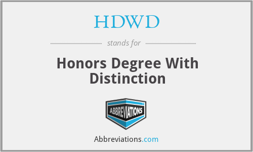 HDWD - Honors Degree With Distinction