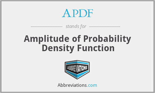 APDF - Amplitude of Probability Density Function