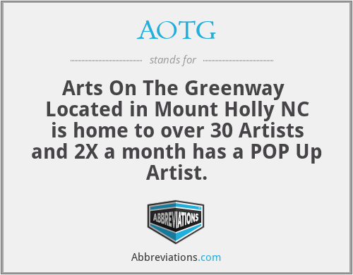 AOTG - Arts On The Greenway 
Located in Mount Holly NC is home to over 30 Artists and 2X a month has a POP Up Artist.