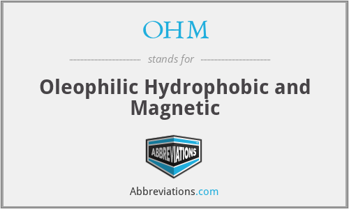 OHM - Oleophilic Hydrophobic and Magnetic