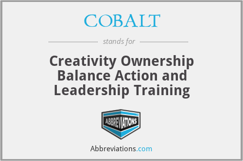 COBALT - Creativity Ownership Balance Action and Leadership Training