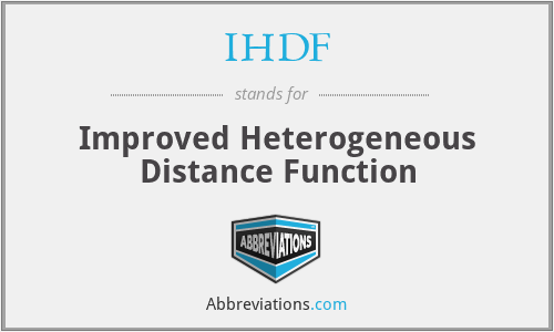IHDF - Improved Heterogeneous Distance Function