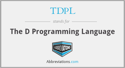 TDPL - The D Programming Language