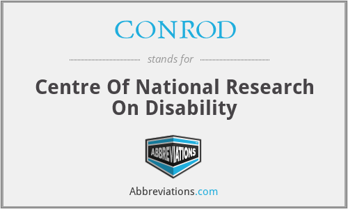 CONROD - Centre Of National Research On Disability