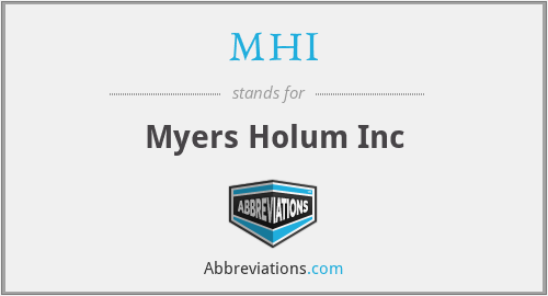 MHI - Myers Holum Inc