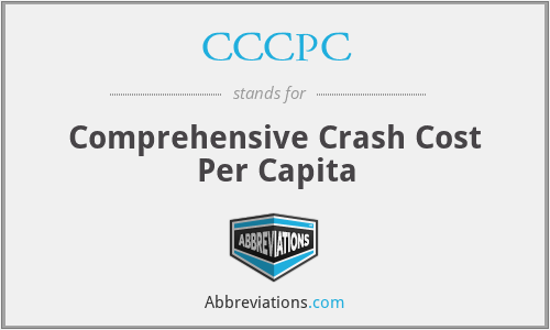 CCCPC - Comprehensive Crash Cost Per Capita