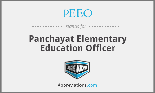 PEEO - Panchayat Elementary Education Officer