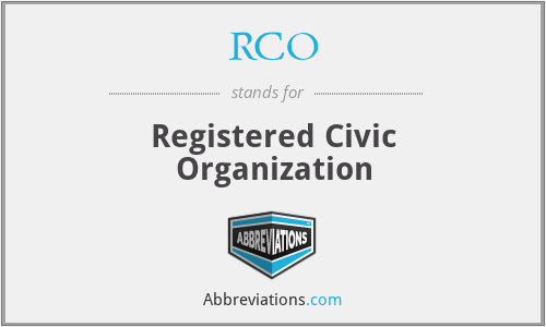 RCO - Registered Civic Organization