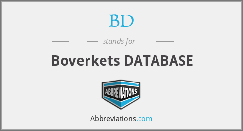 BD - Boverkets DATABASE