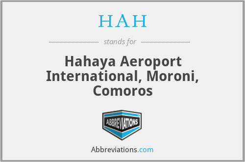 HAH - Hahaya Aeroport International, Moroni, Comoros