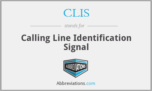CLIS - Calling Line Identification Signal