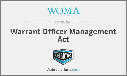 WOMA - Warrant Officer Management Act