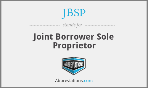 JBSP - Joint Borrower Sole Proprietor