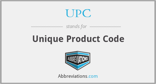 UPC - Unique Product Code