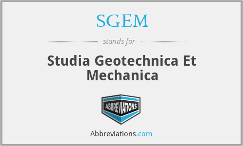 SGEM - Studia Geotechnica Et Mechanica