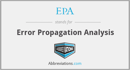 EPA - Error Propagation Analysis