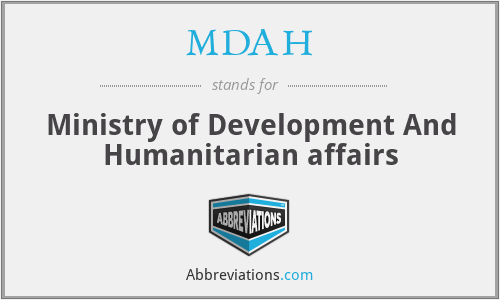 MDAH - Ministry of Development And Humanitarian affairs