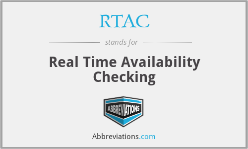 RTAC - Real Time Availability Checking