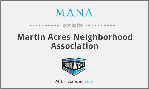 MANA - Martin Acres Neighborhood Association