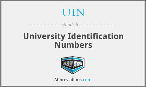 UIN - University Identification Numbers