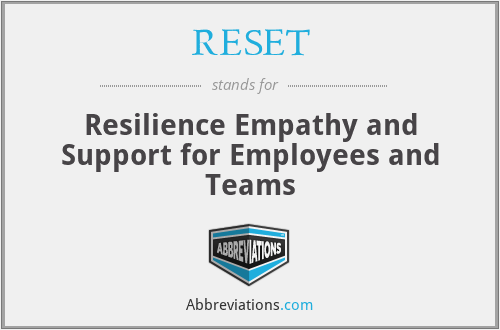 RESET - Resilience Empathy and Support for Employees and Teams