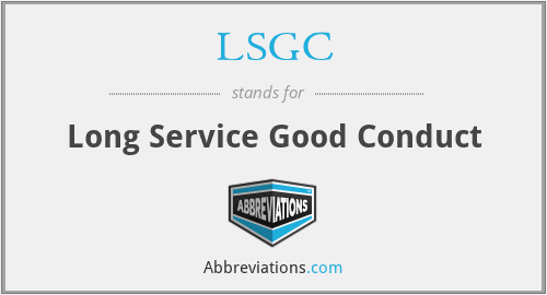 LSGC - Long Service Good Conduct