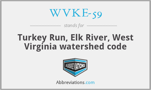WVKE-59 - Turkey Run, Elk River, West Virginia watershed code