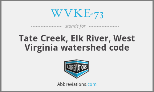 WVKE-73 - Tate Creek, Elk River, West Virginia watershed code